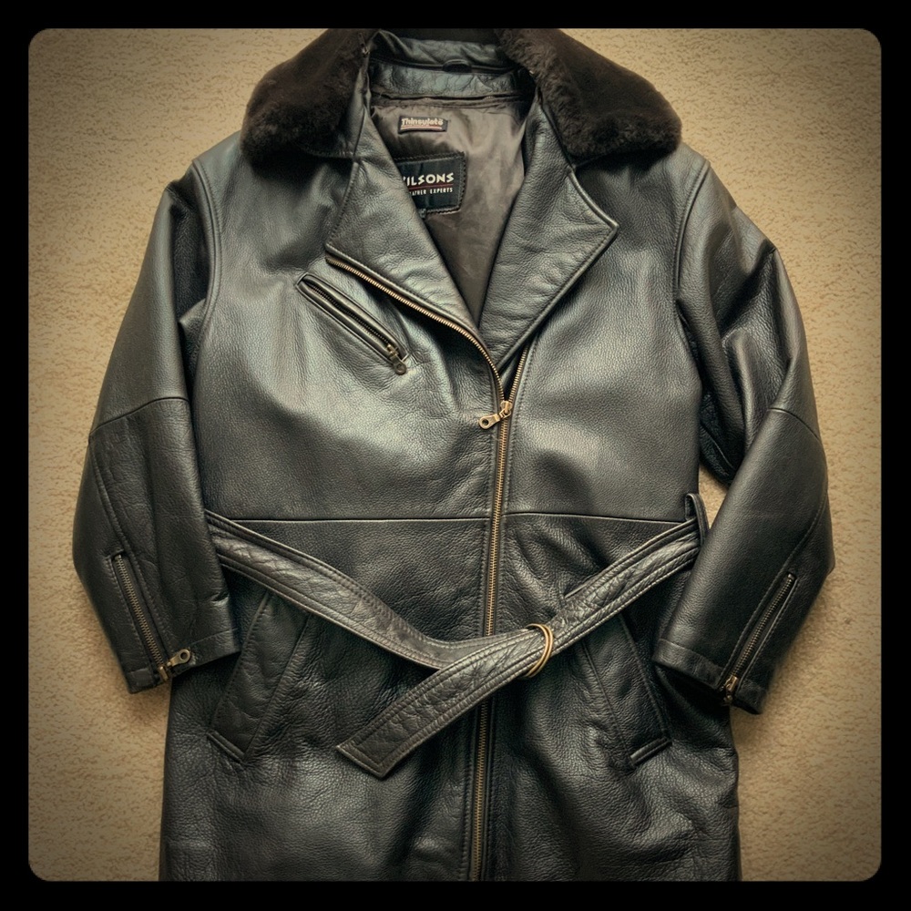 Leather Jacket w/removable zip liner and collar.